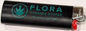 FLORA BIC Lighter - Black Flora Cannabis Stores