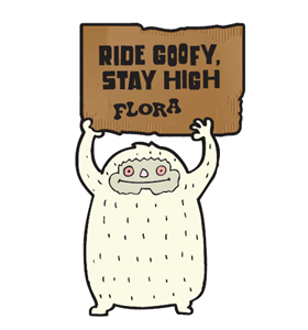 Flora Sticker - Yeti With Sign