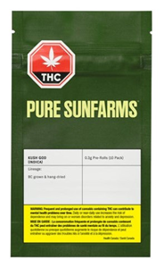 Pure Sunfarms: Kush God Pre Rolls (10 x 0.3g)