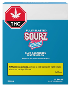 SOURZ By Spinach: Blue Raspberry Watermelon Multi Pack Gummies (10 pcs)