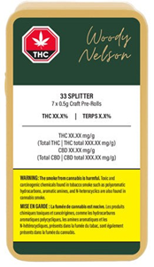 Woody Nelson: 33 Splitter Pre Rolls (7 x 0.5g)