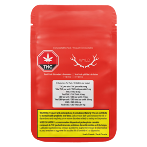 Wyld: Real Fruit Strawberry 20:1 CBD/THC Gummies (10 pcs)